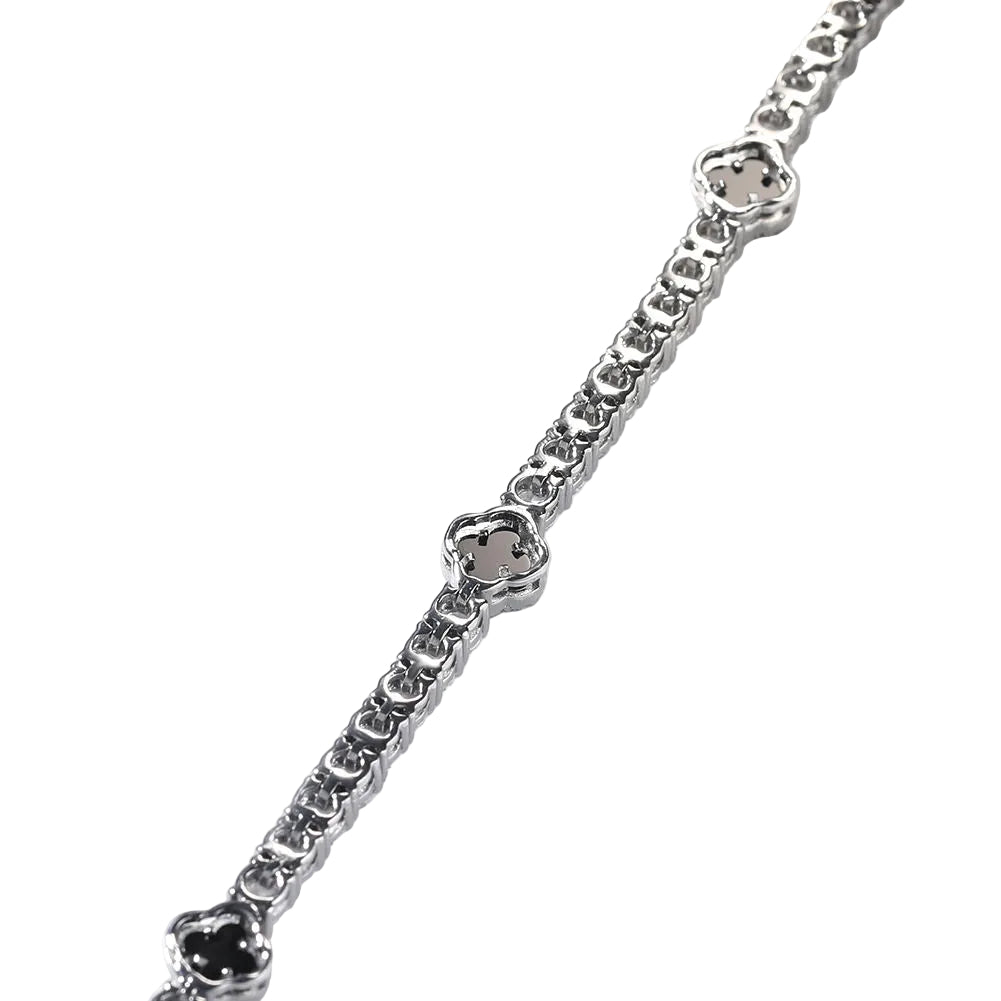 IVO Micro Clover Bracelet (Silver/Black)